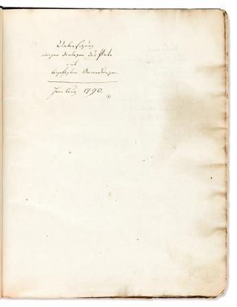 Manuscript on Paper: Plato (circa 428-347 BCE) Dialogum des Plato mit Biografischen Anmerkungen, Manuscript in German.